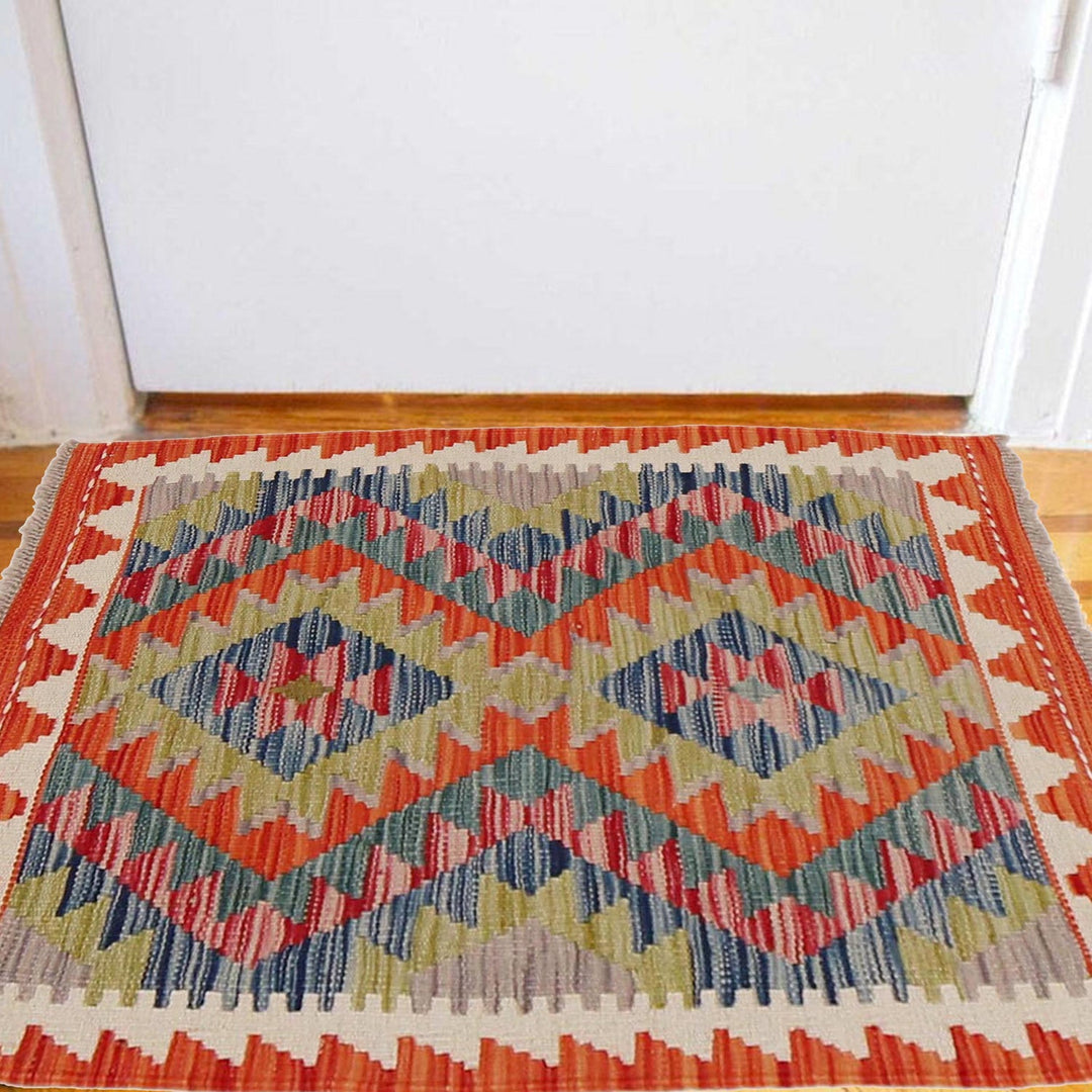 Handmade Afghan Vegetable Kilim 1' 11" x 2' 11" - No. AL23772