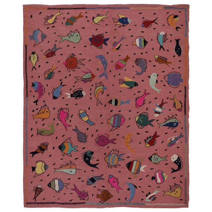 Hand Made Embroidery Kilim 6' 2" x 7' 11" - No. AL97424