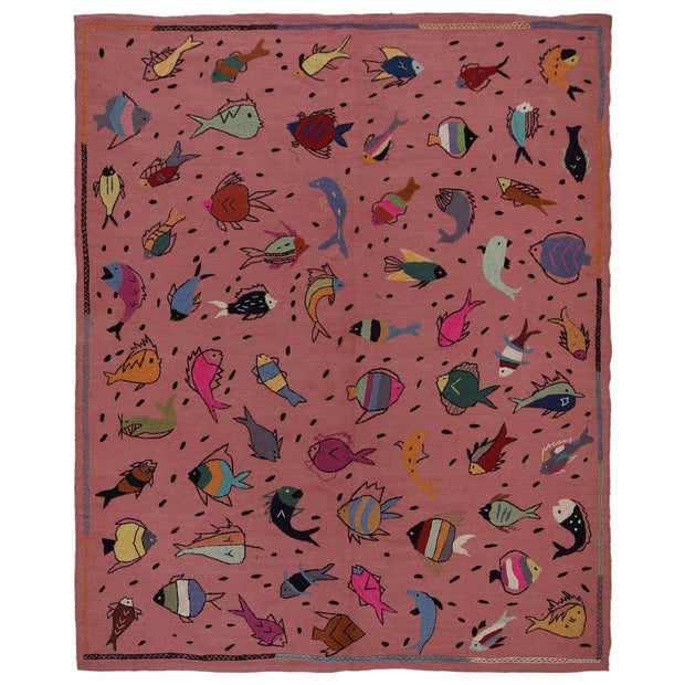 Hand Made Embroidery Kilim 6' 2" x 7' 11" - No. AL97424