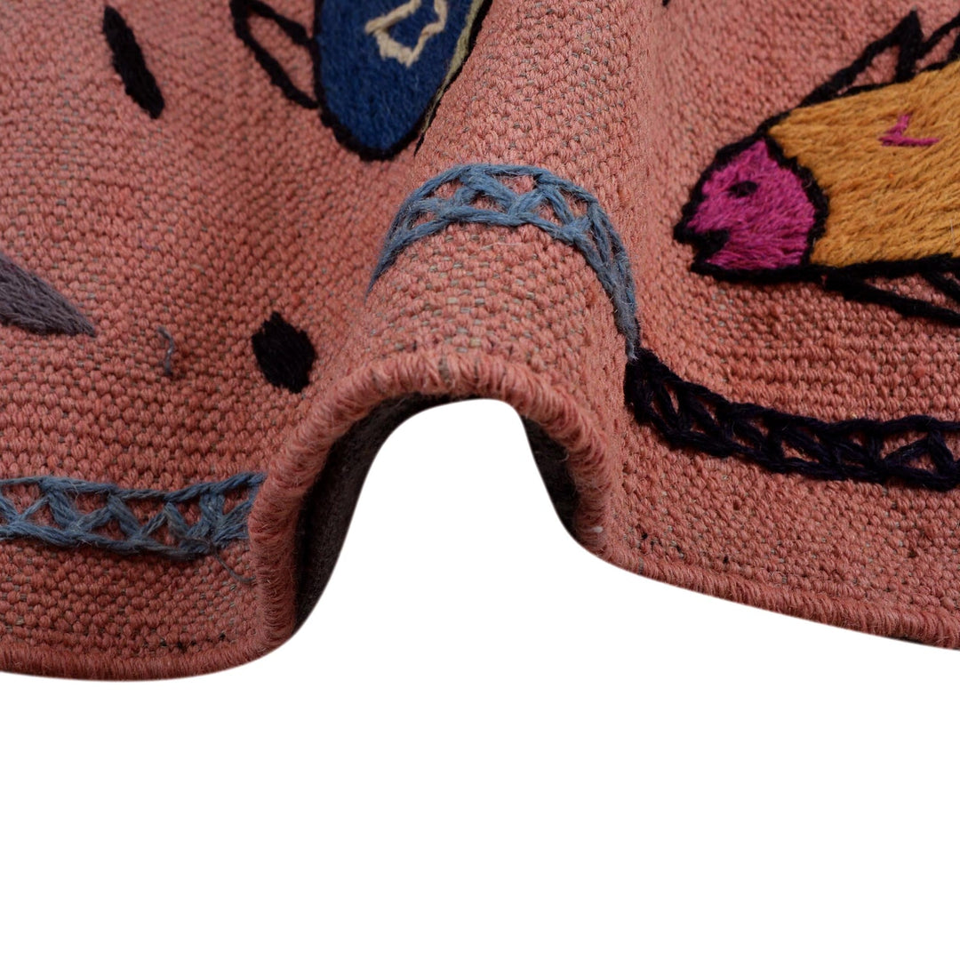 Hand Made Embroidery Kilim 6' 2" x 7' 11" - No. AL97424