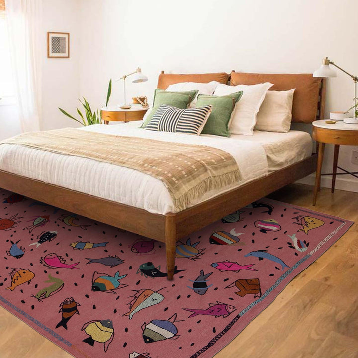 Hand Made Embroidery Kilim 6' 2" x 7' 11" - No. AL97424