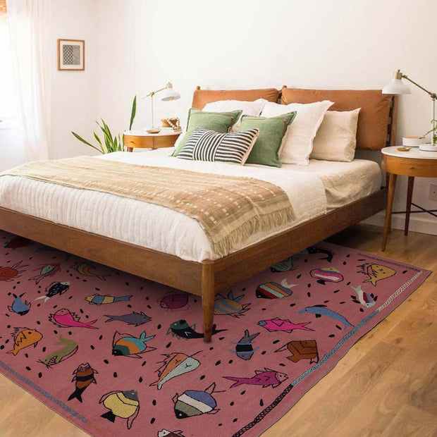 Hand Made Embroidery Kilim 6' 2" x 7' 11" - No. AL97424