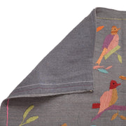 Gray Color Embroidery Flat Weave Kilim 3' 11" x 6' 5" - No. AL61566