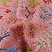Pink Color Embroidery Flat Weave Kilim 3' 9" x 5' 10" - No. AL98913