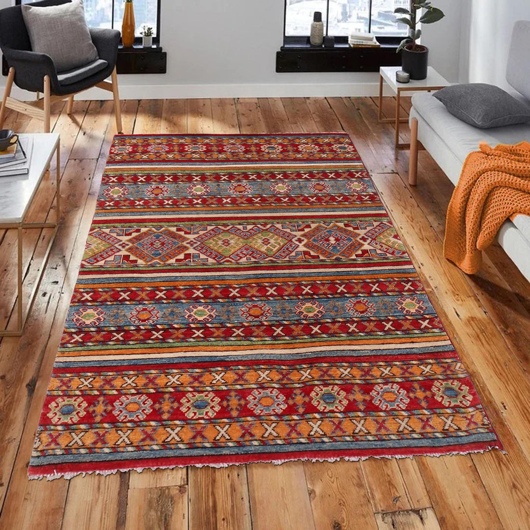 Hand Knotted Khurjeen Oriental Rug 4' 0" x 5' 9" - No. AL50841