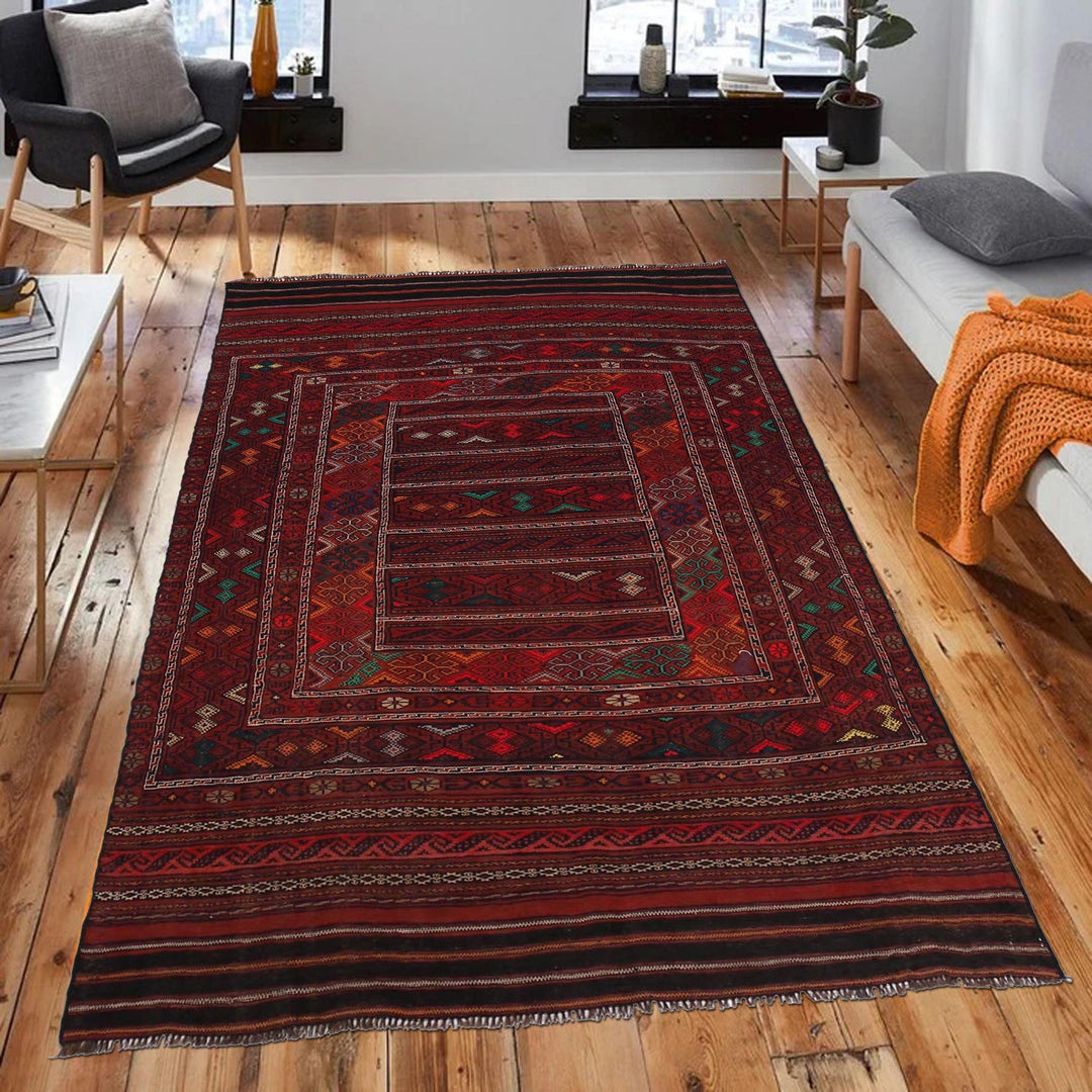 Afghan Laghari Kilim 4' 8" x 7' 1" - No. AL69387
