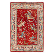 Handmade Picture Area Rug 4' 1" x 6' 0" - No. AL75398
