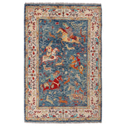 Handmade Picture Area Rug 4' 0" x 6' 1" - No. AL77210