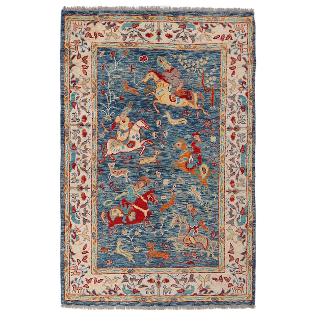 Handmade Picture Area Rug 4' 0" x 6' 1" - No. AL77210