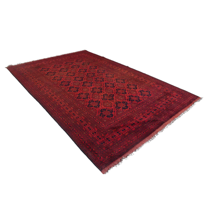Red Afghan Khal Mohammadi Rug 6' 7" x 9' 10" Hand-Knotted view