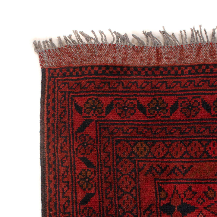 Red Afghan Khal Mohammadi Rug 6' 7" x 9' 10" Hand-Knotted pattern