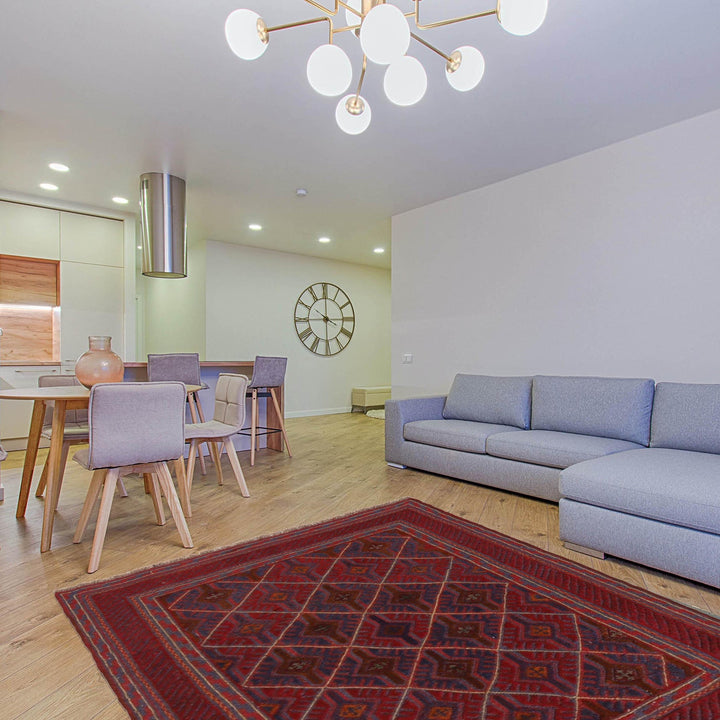 Handmade Afghan Carpet 3' 7" x 3' 10" - No. AL87678