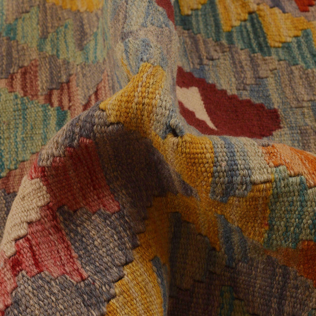 Hand Knotted Afghan Style Kilim 3' 4" x 5' 2" - No. AL65668