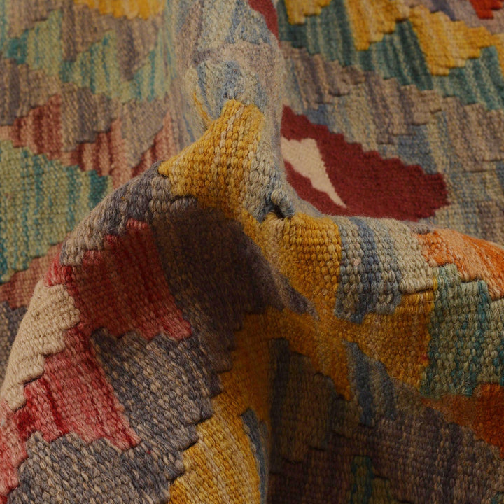 Hand Knotted Afghan Style Kilim 3' 4" x 5' 2" - No. AL65668