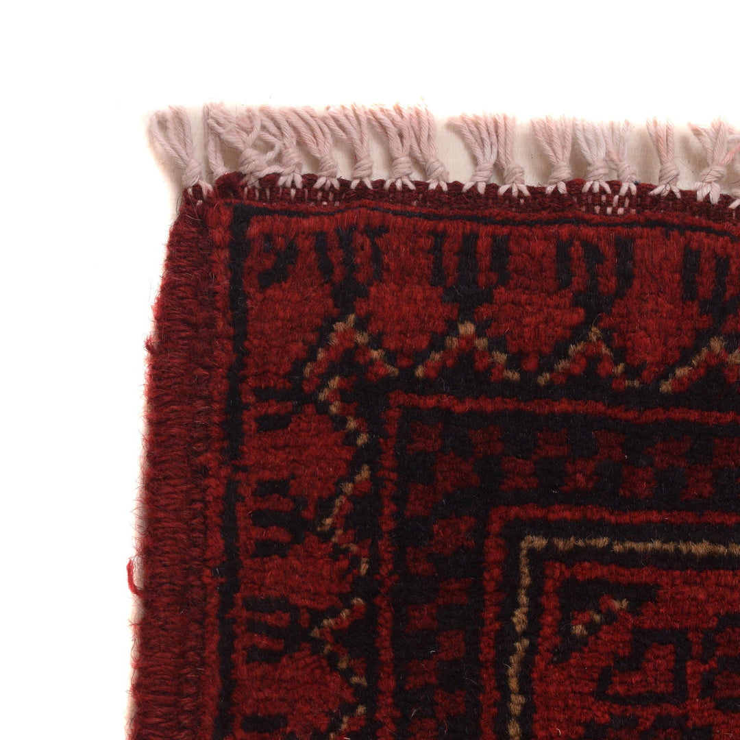 Red Afghan Khal Mohammadi Rug 4' 11" x 6' 5" Hand-Knotted pattern