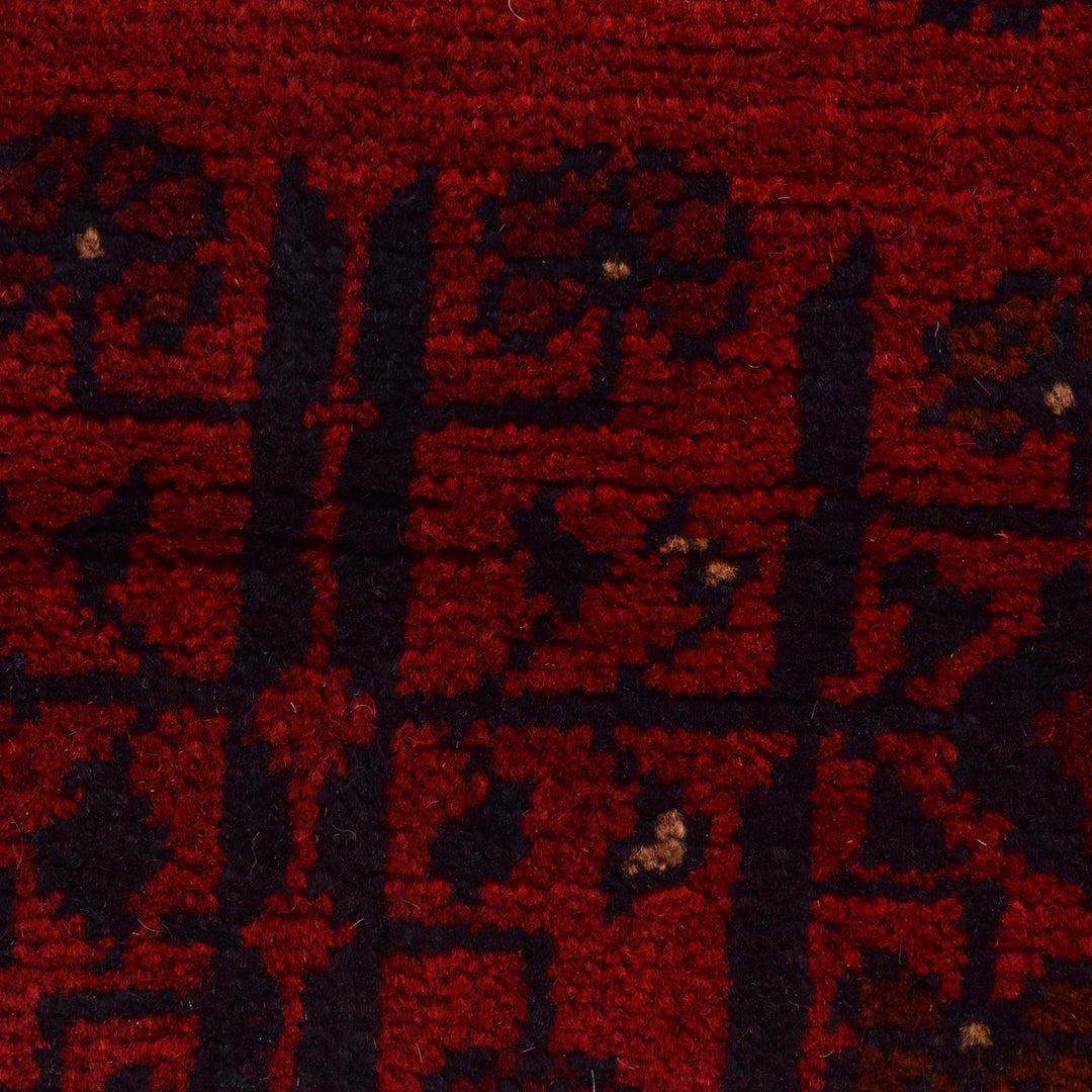 Red Afghan Khal Mohammadi Rug 4' 11" x 6' 5" Hand-Knotted border