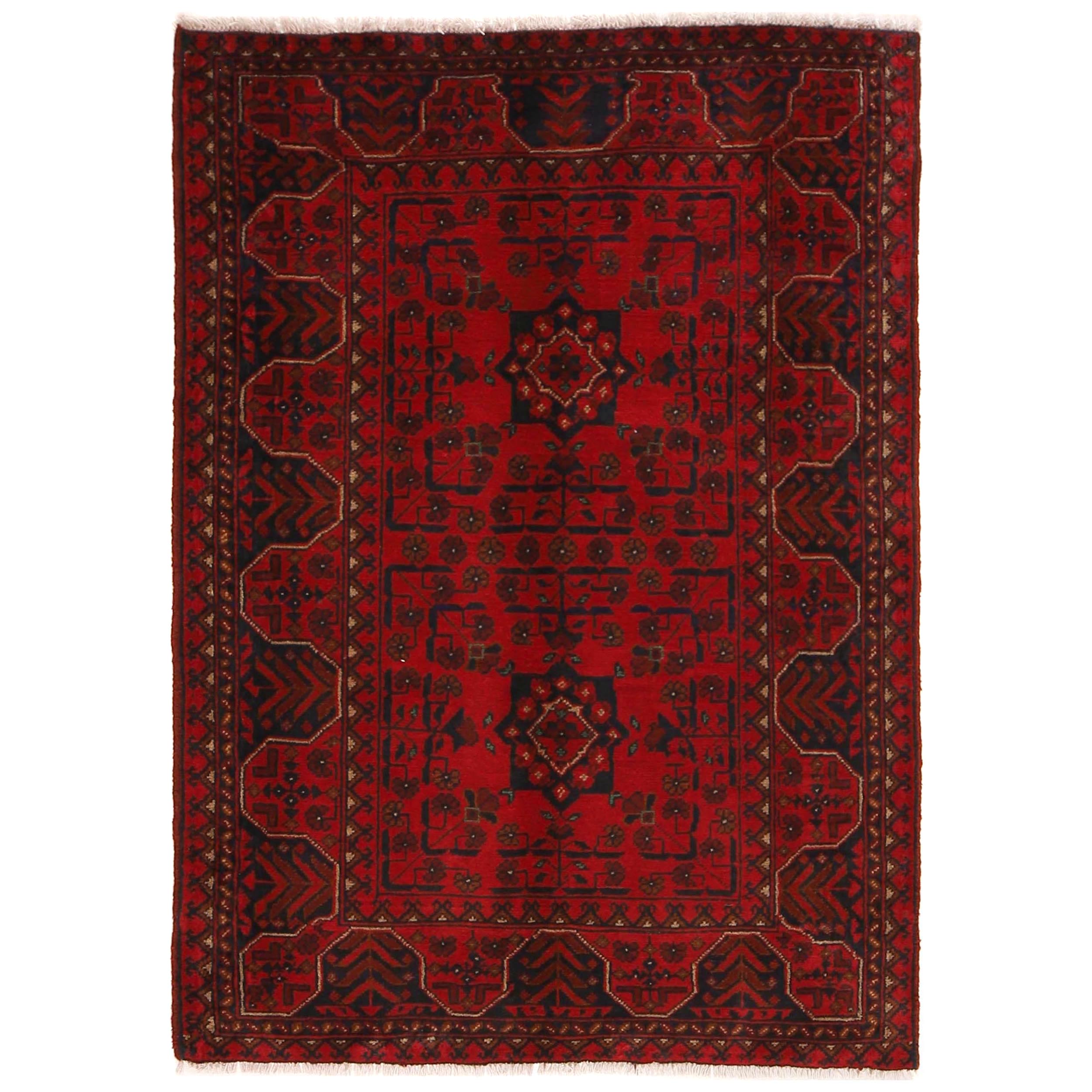 Handmade Khal Mohammadi Rugs | Afghan Deep Red Tribal Wool Rugs