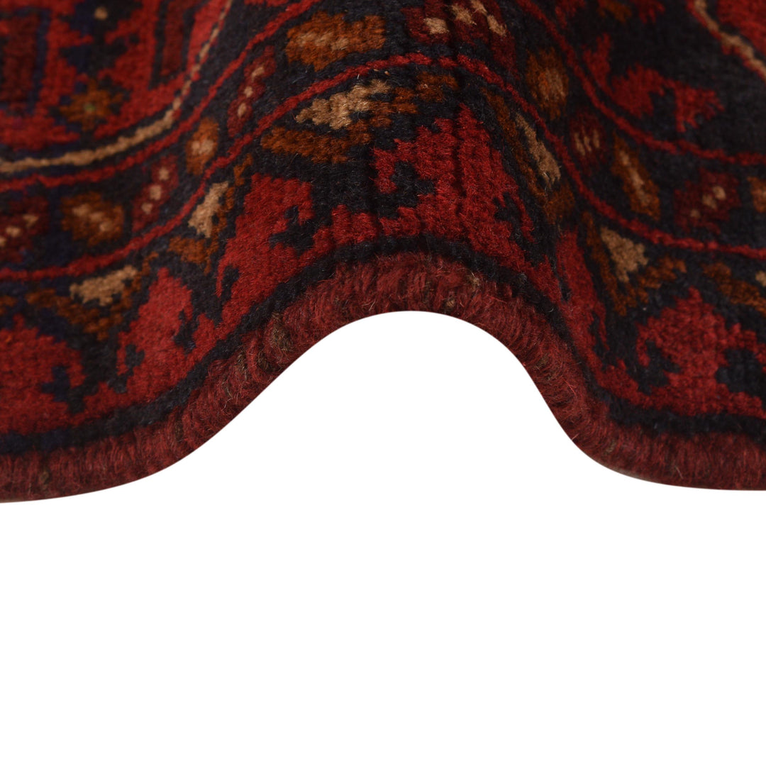 Red Afghan Khal Mohammadi Rug 3' 4" x 5' 0" Hand-Knotted texture