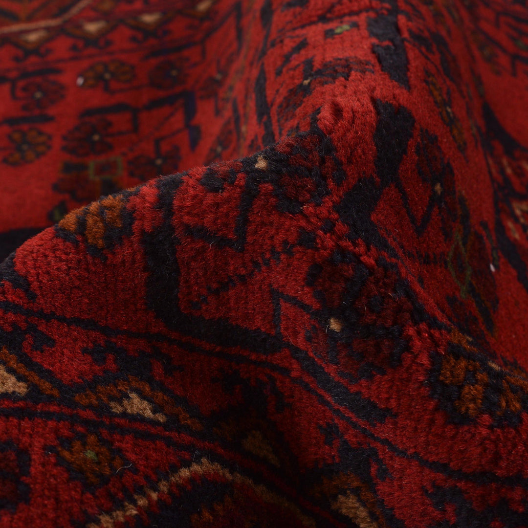 Red Afghan Khal Mohammadi Rug 3' 4" x 5' 0" Hand-Knotted reverse