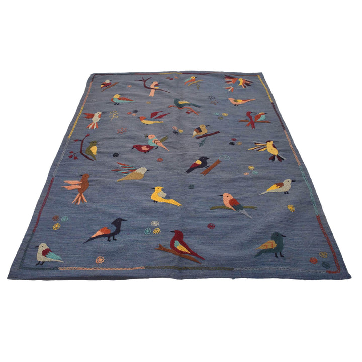 Afghan Kilim Rug 4' 11" x 6' 10" Flat-Weave | No. AL80163