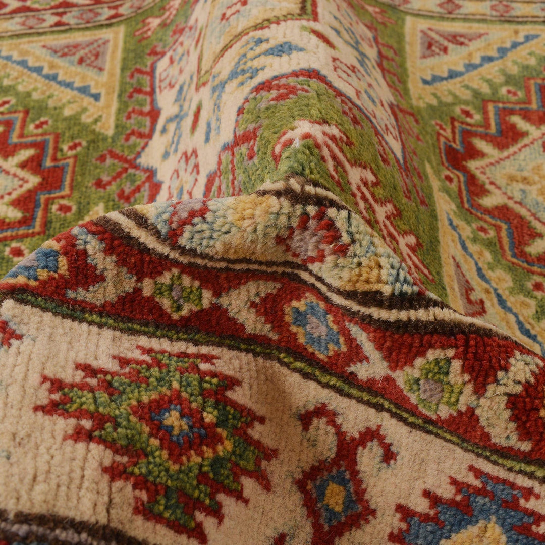 Green Color Kazak Rug 3' 5" x 5' 2" - No. AL26355