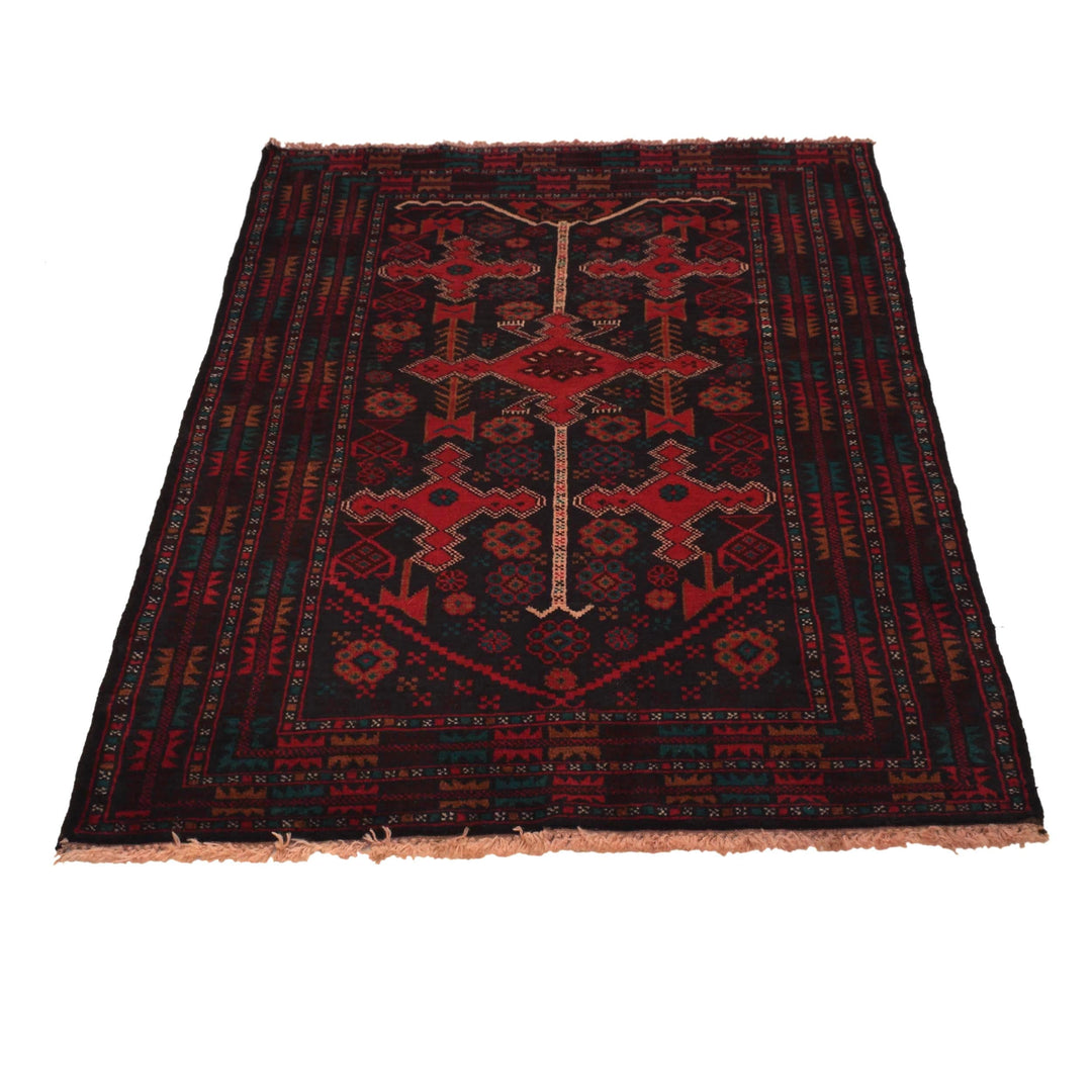 Afghan Baluchi Rug 3' 1" x 4' 8" Hand-Knotted | No. AL50508