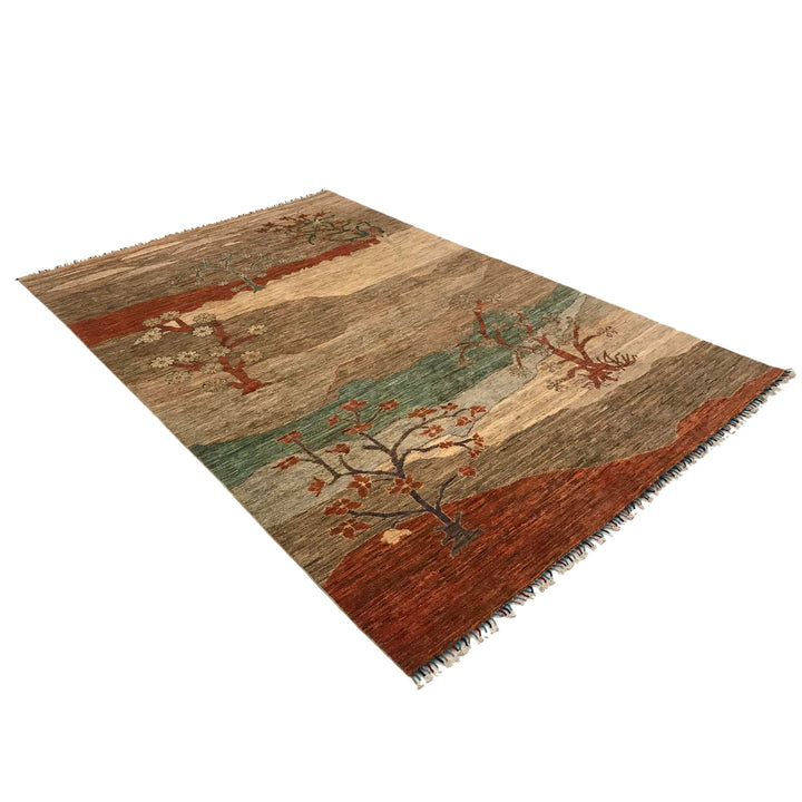 Afghan Tree Of Life Rug 6' 6" x 9' 10" Hand-Knotted view