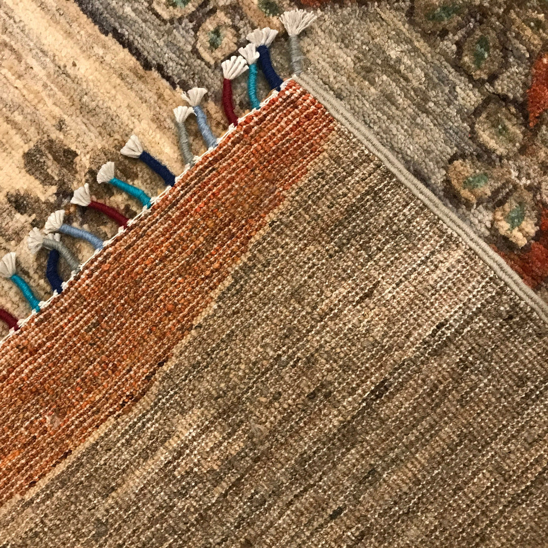 Afghan Tree Of Life Rug 6' 6" x 9' 10" Hand-Knotted field