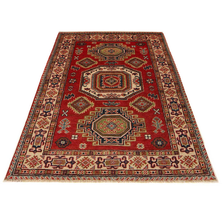 Red Color Kazak Rug 3' 3" x 4' 8" - No. AL28799