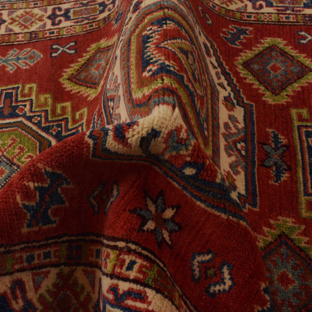 Red Color Kazak Rug 3' 3" x 4' 8" - No. AL28799