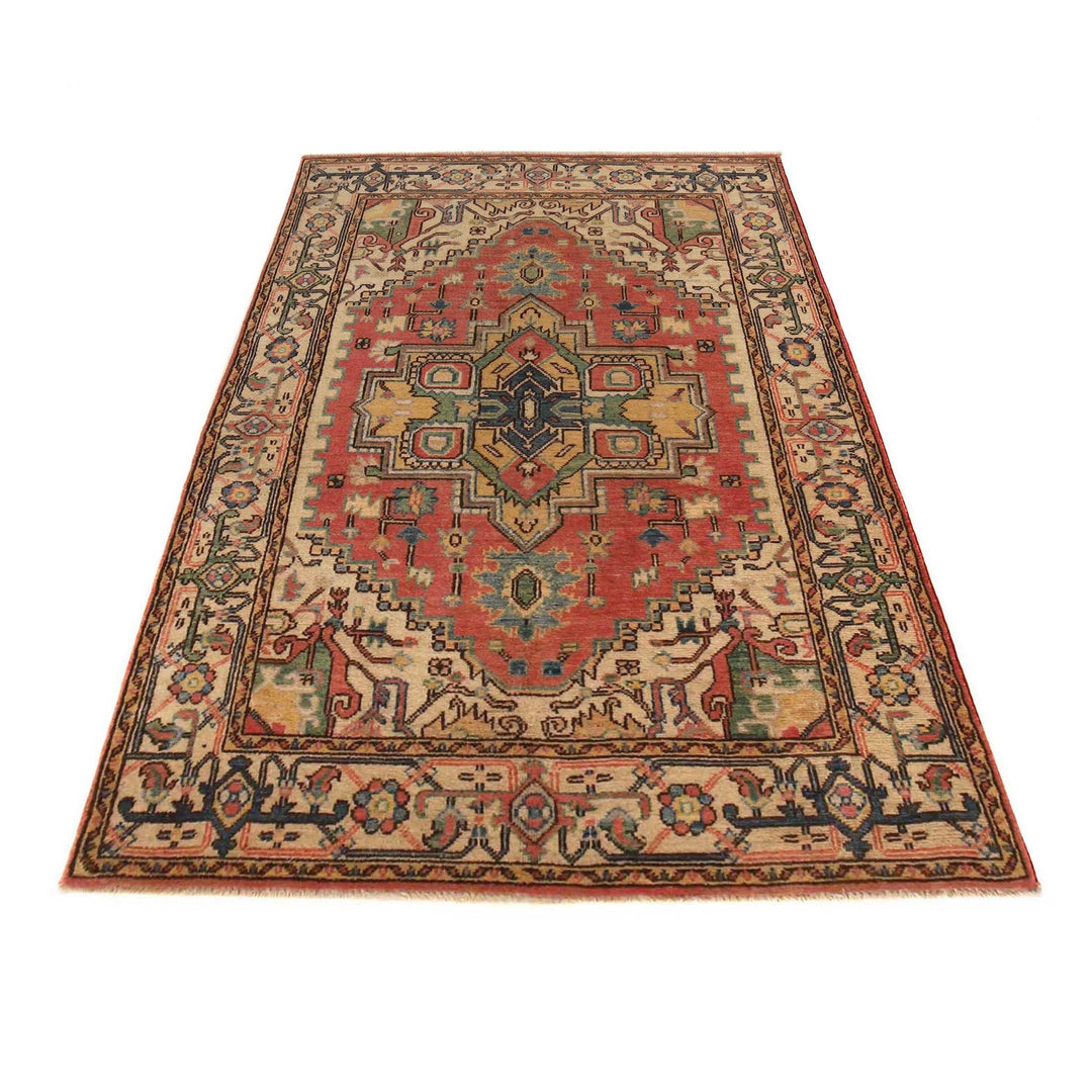 Handmade Persian Design Heriz Carpet 3' 10" x 6' 1" - No. AL19245