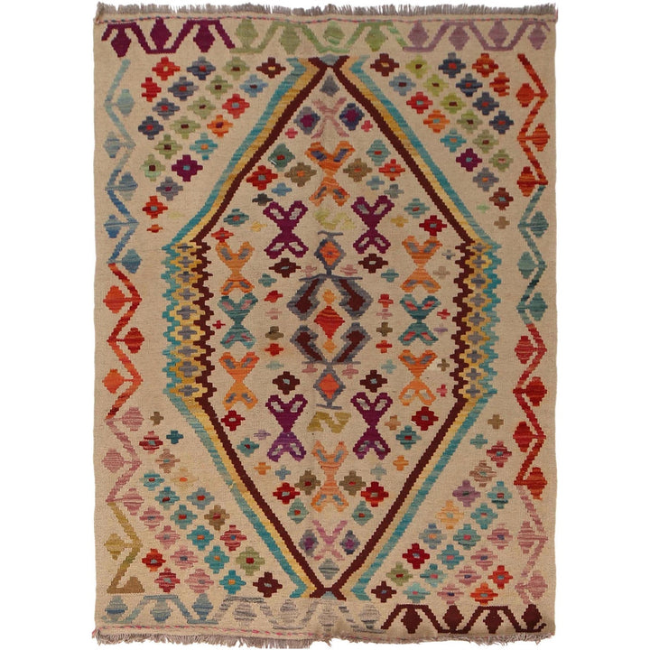 Handmade Vegetable Kilim 3' 6" x 5' 0" - No. AL86759