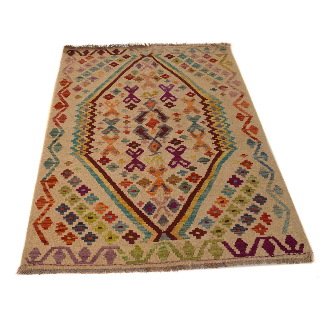 Handmade Vegetable Kilim 3' 6" x 5' 0" - No. AL86759