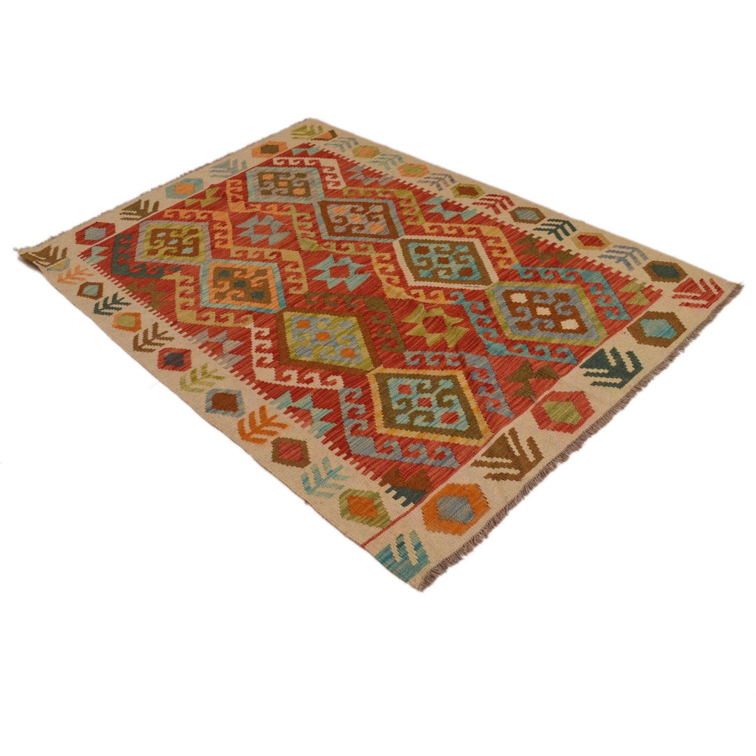 Handmade Vegetable Kilim 4' 2" x 5' 10" - No. AL10851