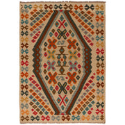 Handmade Turkish Design Wool Kilim 4' 2" x 6' 0" - No. AL38299