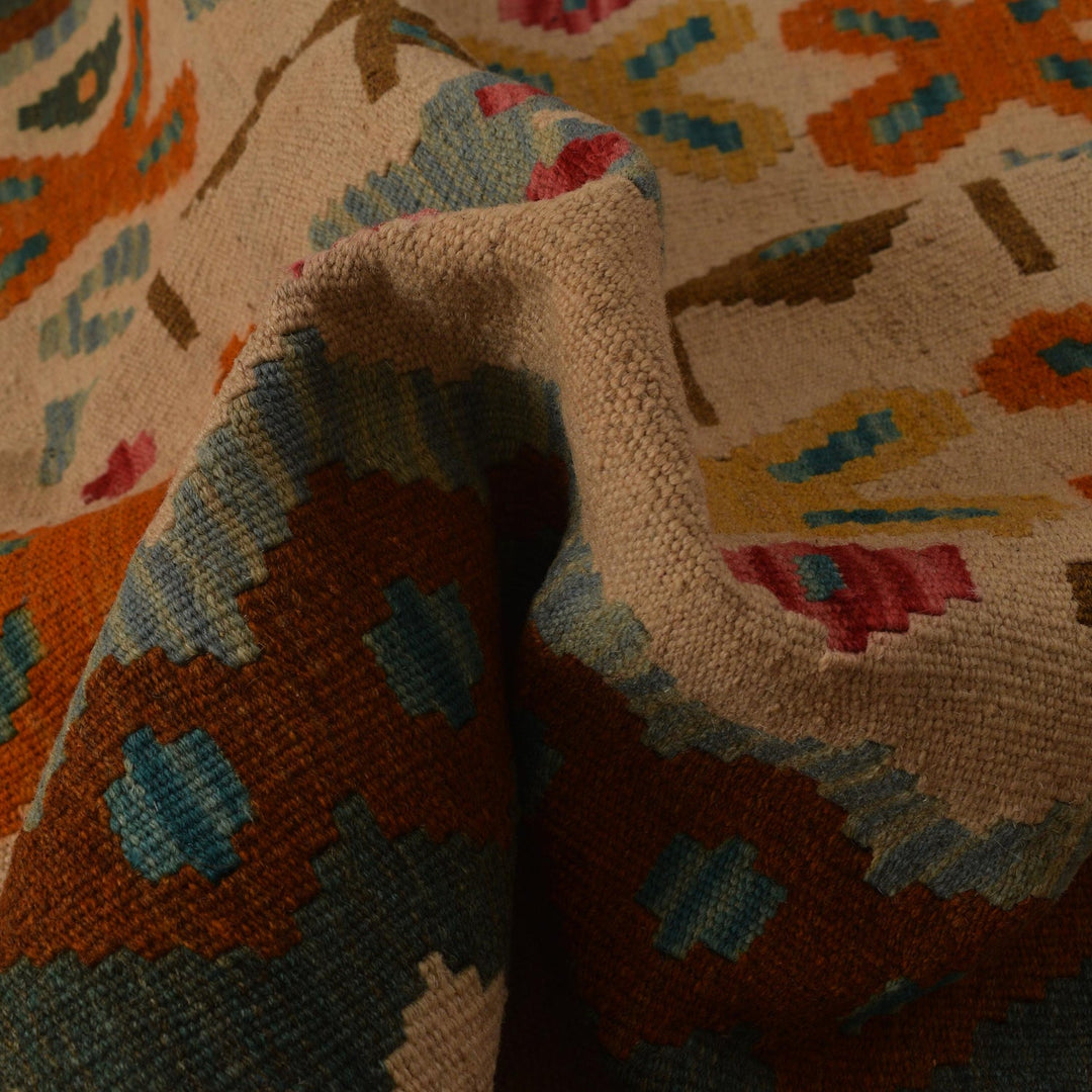 Handmade Turkish Design Wool Kilim 4' 2" x 6' 0" - No. AL38299