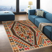 Handmade Turkish Design Wool Kilim 4' 2" x 6' 0" - No. AL38299