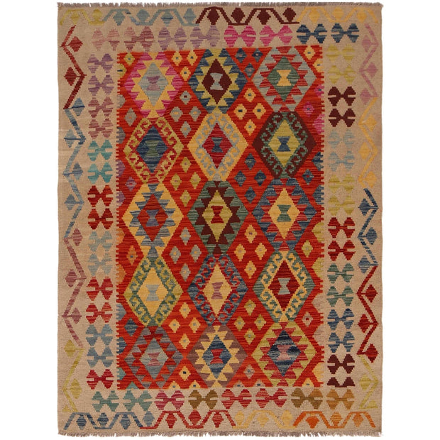 Small Size Chobi Kilim 4' 2" x 5' 7" - No. AL27833