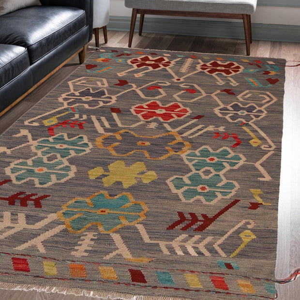 Hand Knotted Flatweave Kilim 4' 3" x 5' 9" - No. AL77684