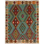 Handmade Afghan Vegetable Kilim 4' 5" x 5' 7" - No. AL69324