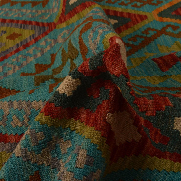 Handmade Afghan Vegetable Kilim 4' 5" x 5' 7" - No. AL69324