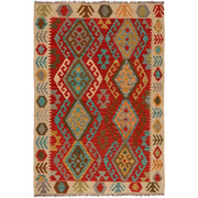 Handmade Afghan Vegetable Kilim 4' 2" x 6' 1" - No. AL47869