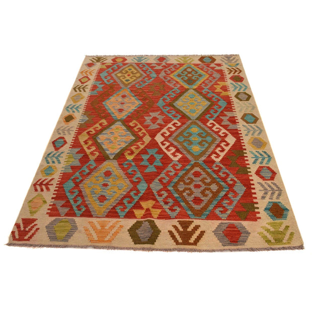 Handmade Afghan Vegetable Kilim 4' 2" x 6' 1" - No. AL47869