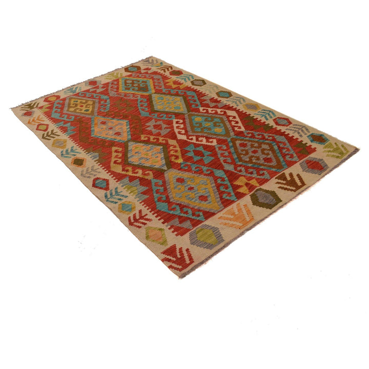 Handmade Afghan Vegetable Kilim 4' 2" x 6' 1" - No. AL47869