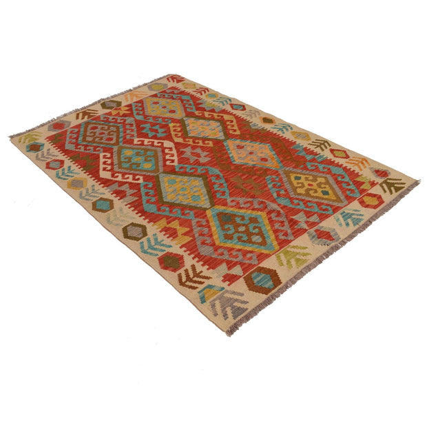 Handmade Afghan Vegetable Kilim 4' 2" x 6' 1" - No. AL47869