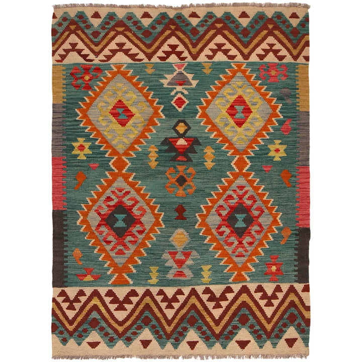 Hand Made Afghan Kilim 4' 2" x 5' 8" - No. AL49547