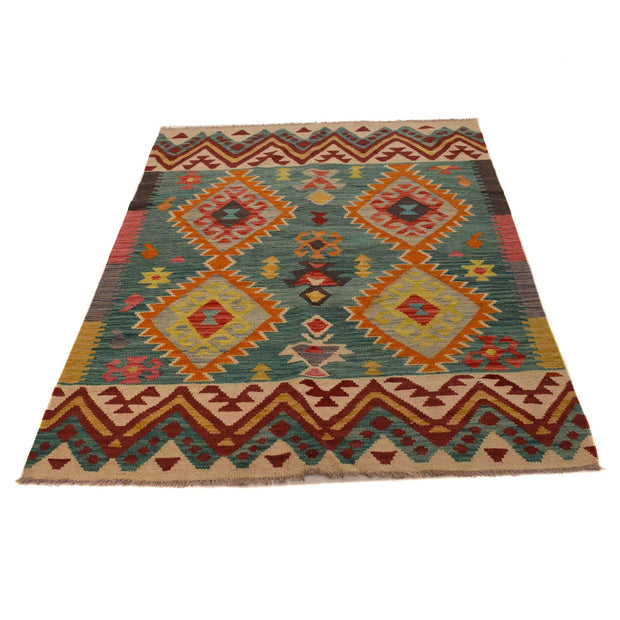 Hand Made Afghan Kilim 4' 2" x 5' 8" - No. AL49547