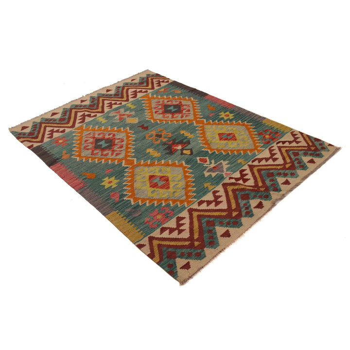 Hand Made Afghan Kilim 4' 2" x 5' 8" - No. AL49547