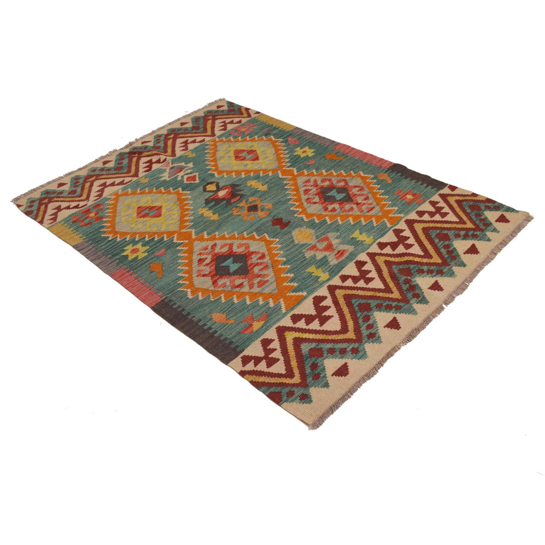 Hand Made Afghan Kilim 4' 2" x 5' 8" - No. AL49547