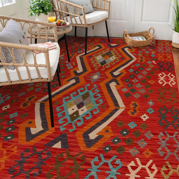 Hand Made Afghan Kilim 5' 0" x 6' 5" - No. AL11114